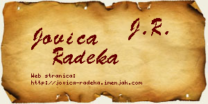 Jovica Radeka vizit kartica